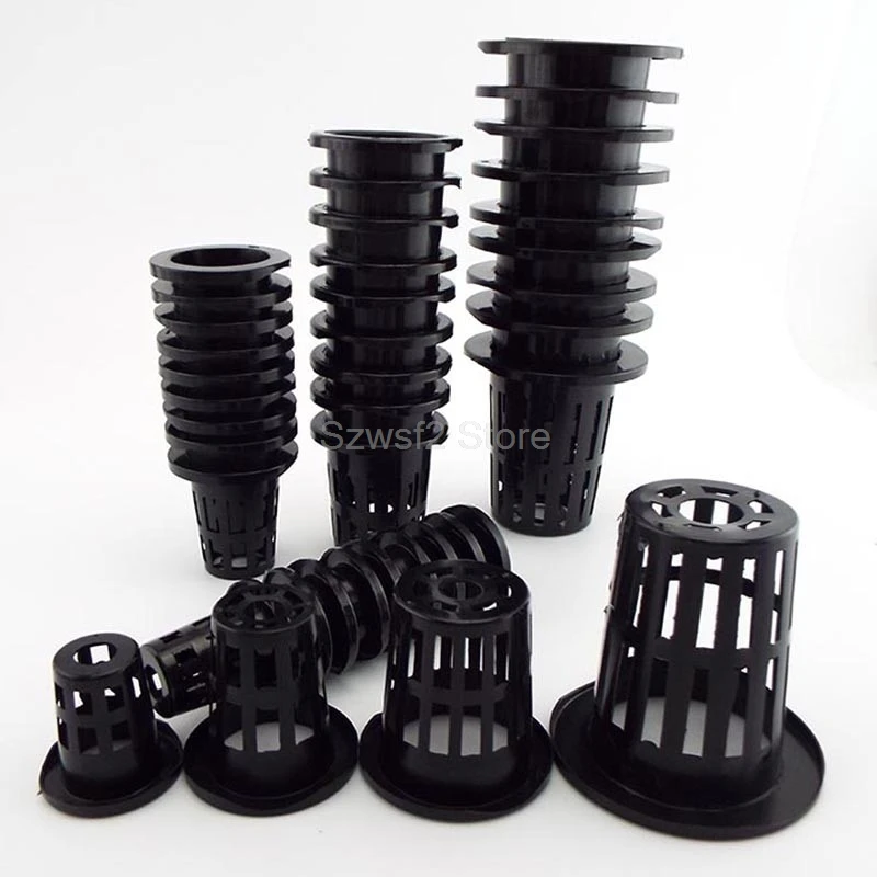 Hydroponic Mesh Pot 10pcs Vegetable Planting Basket Soilless Cultivation Plastic Plant Rooter Cup Aquarium Plant Cultivate Pot