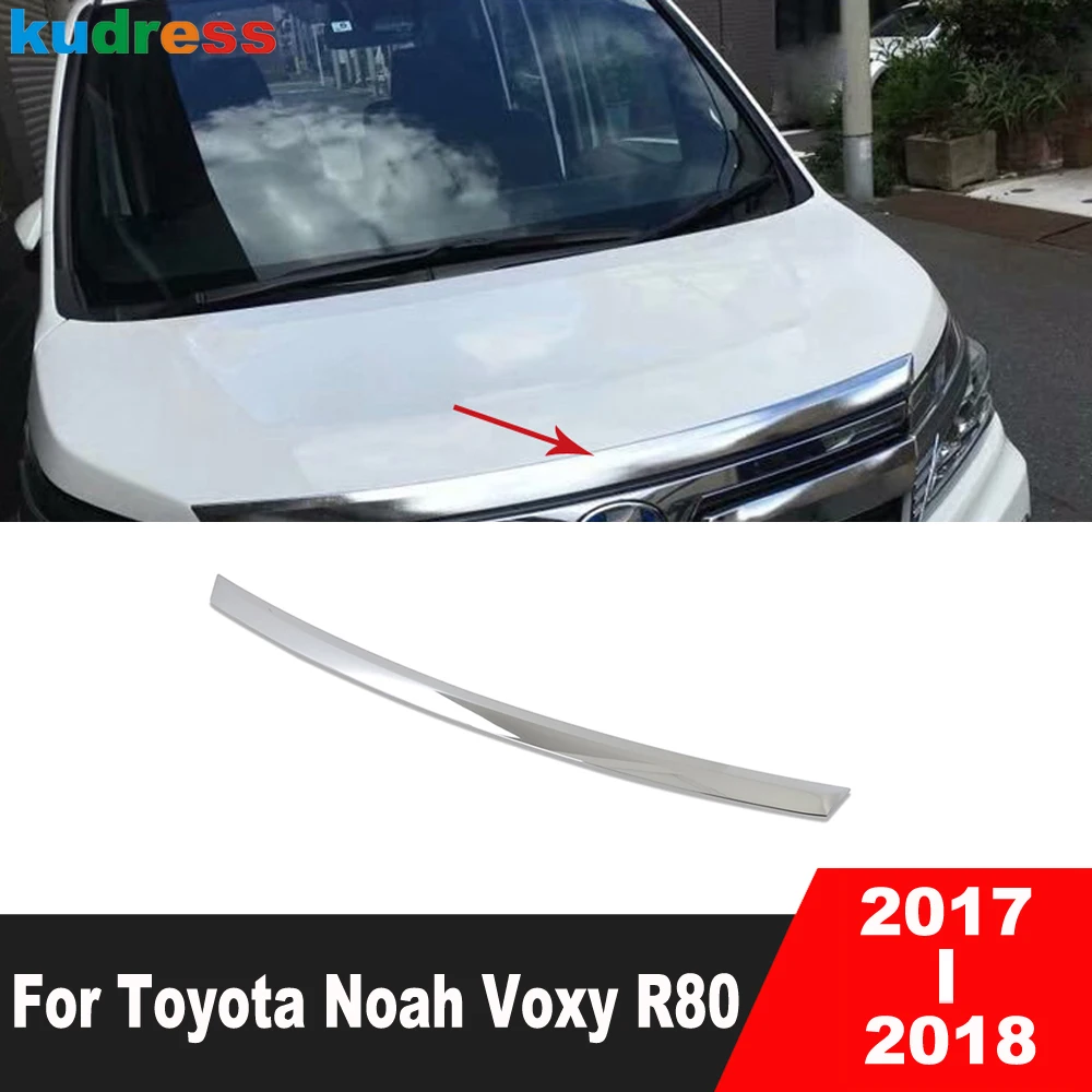 

Передняя крышка капота двигателя отделка для Toyota AI Voxy R80 2017 2018, Хромированная передняя решетка для автомобиля, решетка для гриля, молдинговая полоса, внешние аксессуары