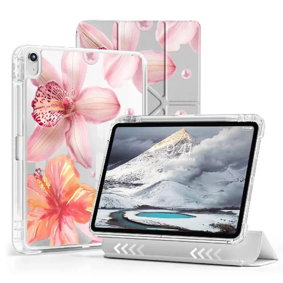 Y-Fold Pink Lily Tablet Holder Cover