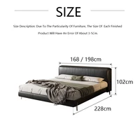 Lit souple minimaliste moderne lit en cuir chambre principale lit souple lit de mariage lit Double créatif 6