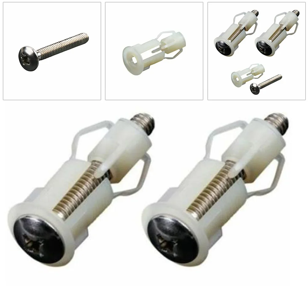 2set Toilet Seat Top Screws Hinges Fixing Fits Bathroom Standard Seats