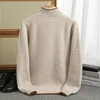 Contrast color Half zip Autumn/winter new 100% Merino wool cashmere sweater men's half turtleneck pullover warm bottom knitshirt 6