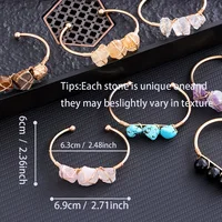 YEEVAA 1pc Natural Crystal Bracelet Irregular Raw Stone Copper Wire Wrapped Chakra Healing Balance Gemstone Bangle Jewelry Gift 2