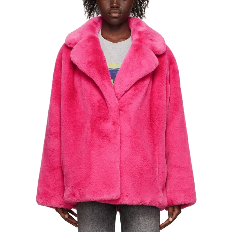 Ins Chic Brand Fashion Long Faux Rabbit Fur Coat Jacket Women Winter Oversized Shaggy Plush Fur Coats Street Girls Overcoat