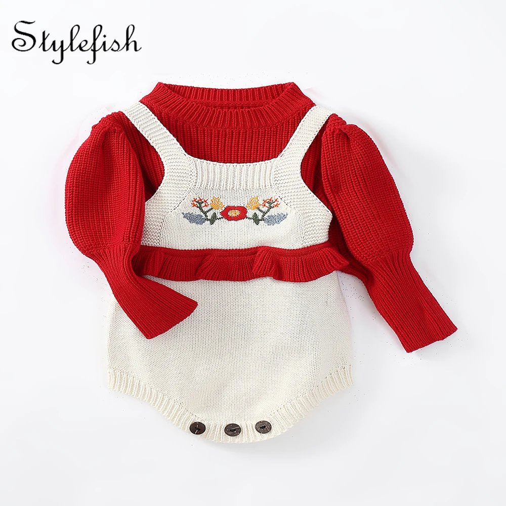 Wholesale high quality baby clothing sets 100 cotton Baby girl red