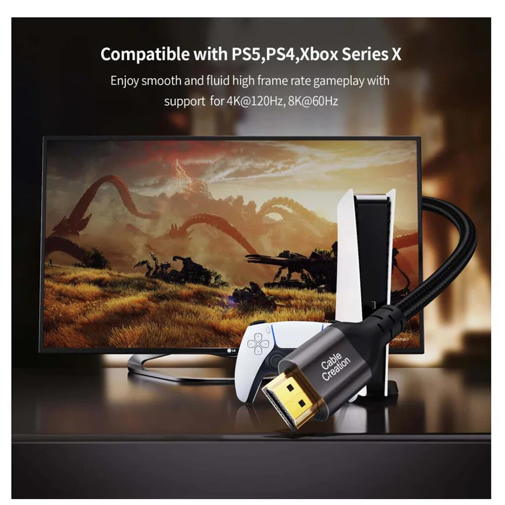 Ultra High-Speed 8K 60Hz Braided HDMI 2.1 Cable - Multiple Lengths
