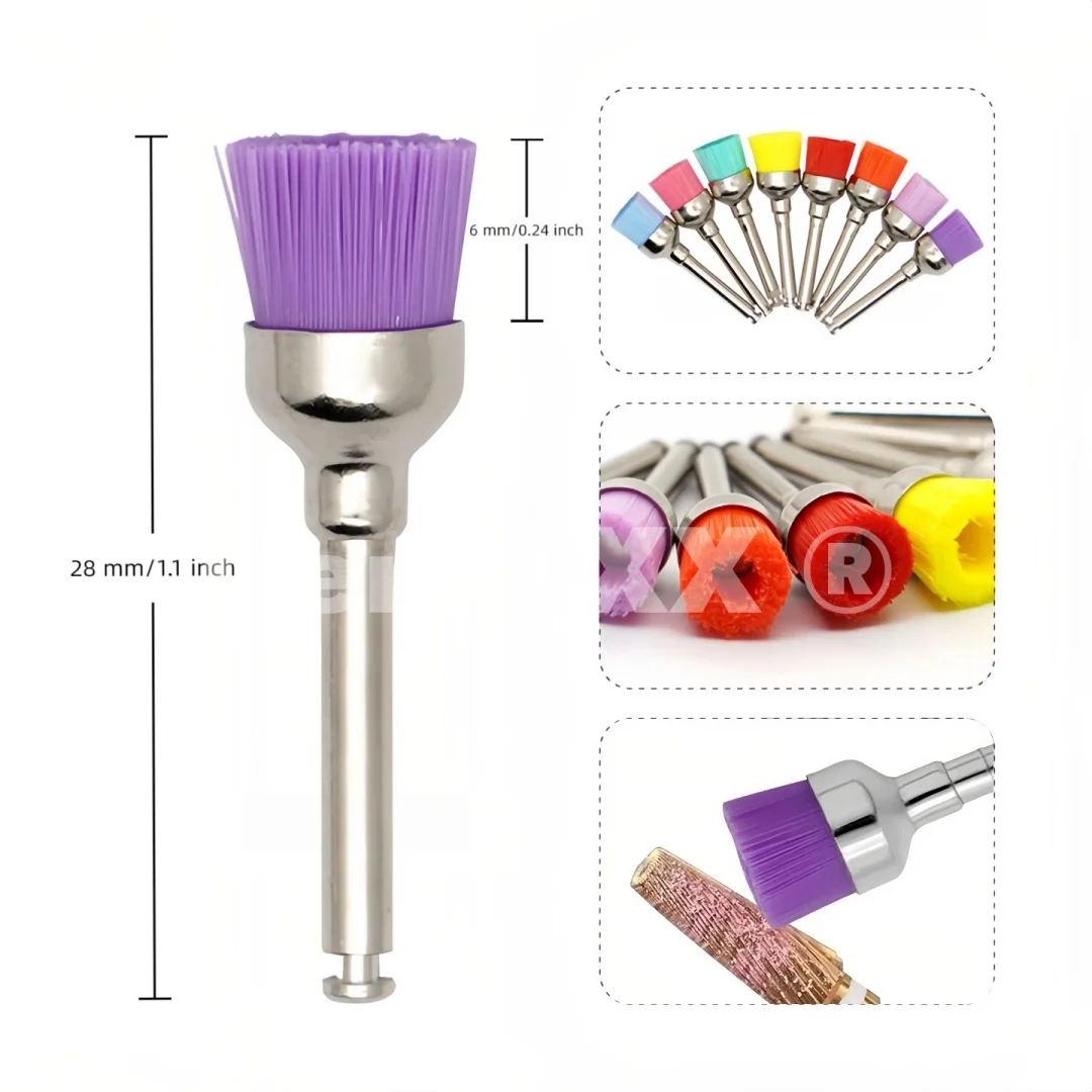 Spazzole per Lucidatura in Nylon, Colorate, Tipo Latch / Ra Shank, per Nail Art, Uso Industriale, Artigianato - immagine 2