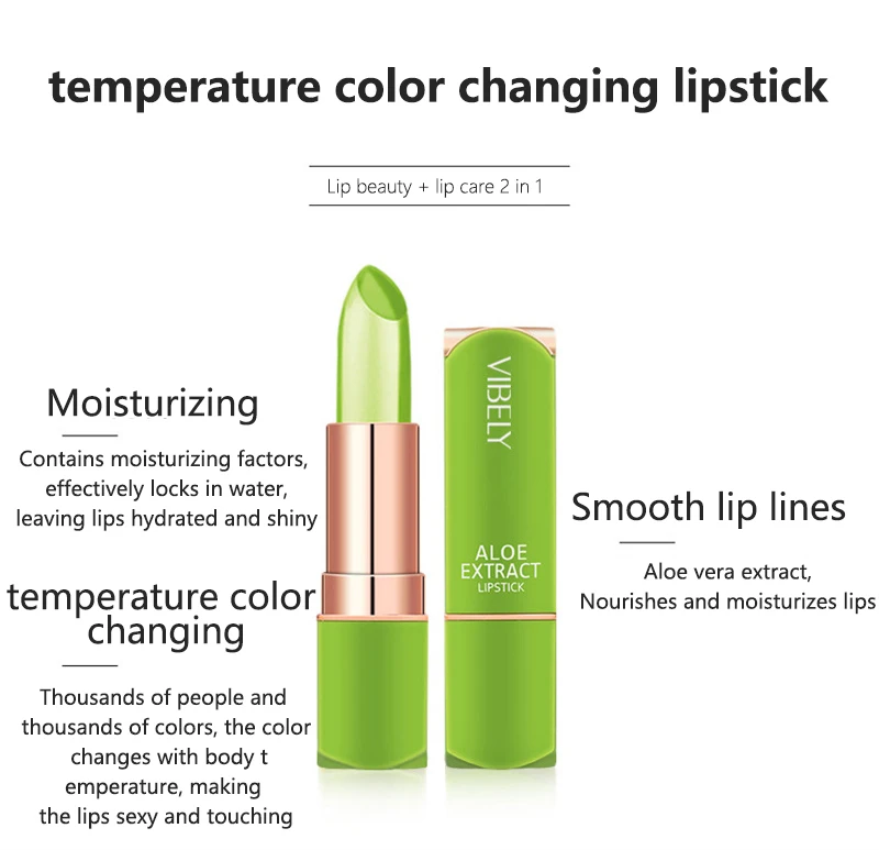 Aloe Vera Lippenstift Feuchtigkeitsspendend Farbverändernd_voghion.com