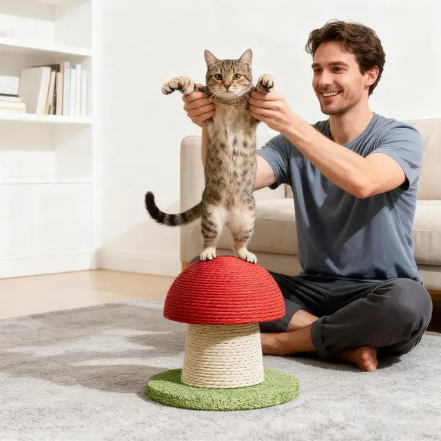 Scratching Post for Cats Sisal Mushroom Modern Tall Scratching Post for Cats for Kitten Exercise Mental Stimulation Physical 2