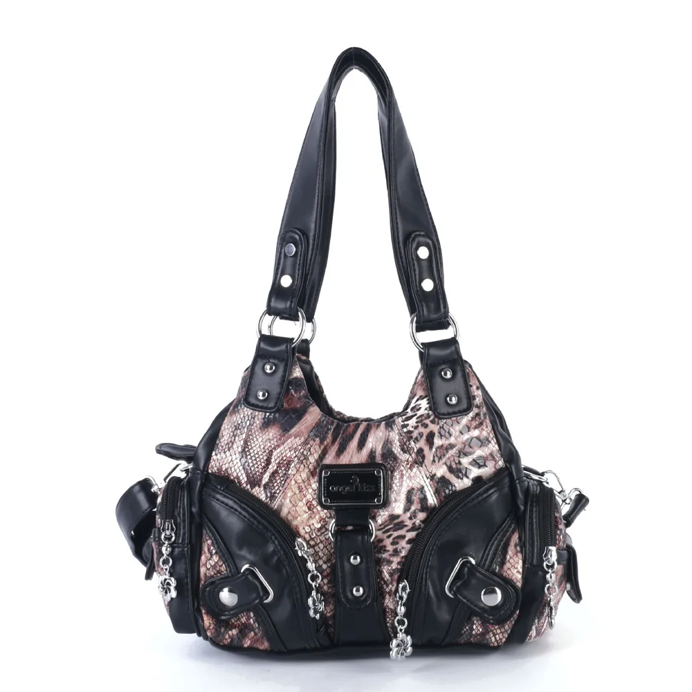 Angelkiss Women Handbags Soft Tote Bag Small Top-handle Fashion Satchel Multi-Pockets Crossbody Shoulder Bag Hobos Phone Pack 3