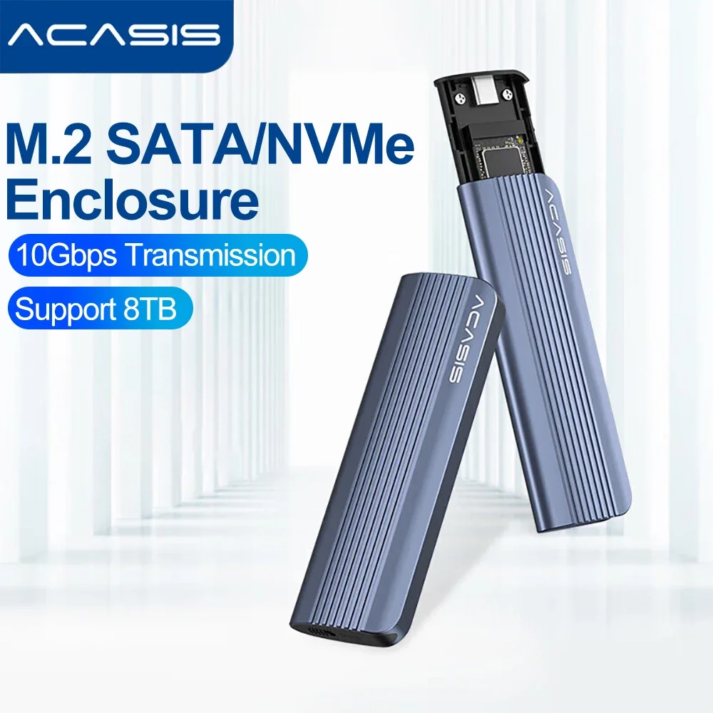 

ACASIS M2 SSD Case M.2 NVMe SATA SSD Enclosure Adapter 10Gbps Type-C External Enclosure Support NVMe/PCIe M-Key/B+M Key Max 8TB