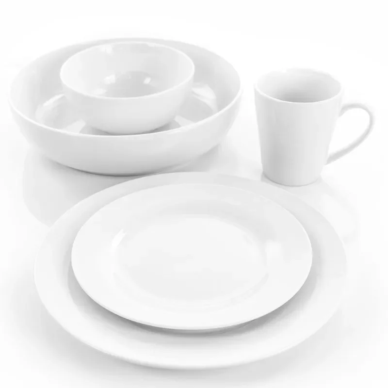 

Carey 18 Piece Round Porcelain Dinnerware Set in White