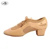 Women Teaching Dance Shoes AM2  Low Heel Latin Standard Training Split Sole Genuine Leather Elastic Mesh Fabric Dancing Shoe 1