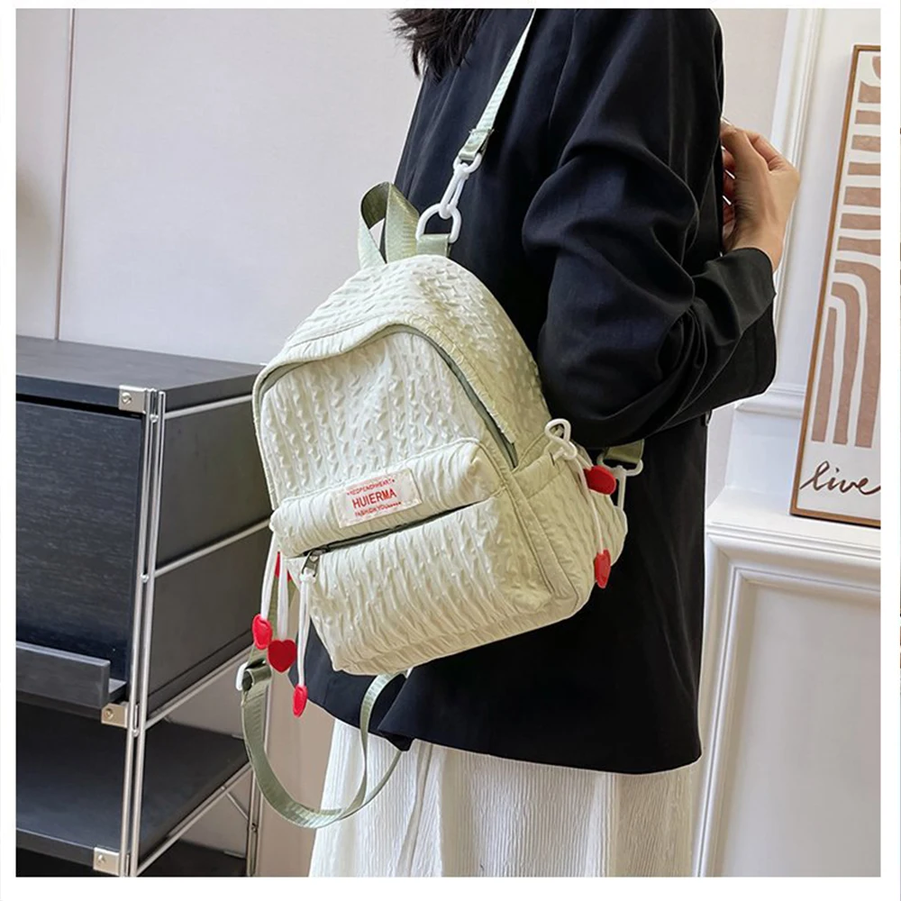 Personalized And Minimalist Mini Girl Cute Bubble Plaid Bag Customized Embroidery Student Name Leisure Shopping Backpack