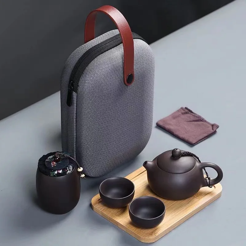 Teaware Chinese Tea Set Portable TeaCaddy Travel Teapot Set All In Travel Bag Pot Tea Tea Ceremony Tools