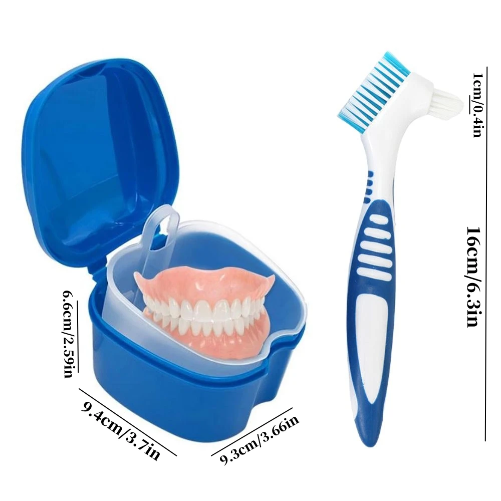 2 Stück Zahnspangen-Aufbewahrungsbox Kieferorthopädischer Mundschutz Zahnprothesen-Box Zahnbürste Mundhygiene-Zubehör Organizer – Detail 22