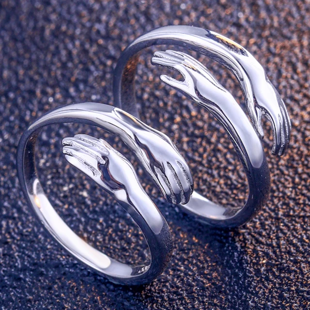 Couple Rings Amazon Hug Rings Hug Ring Sterling Silver Adjustable