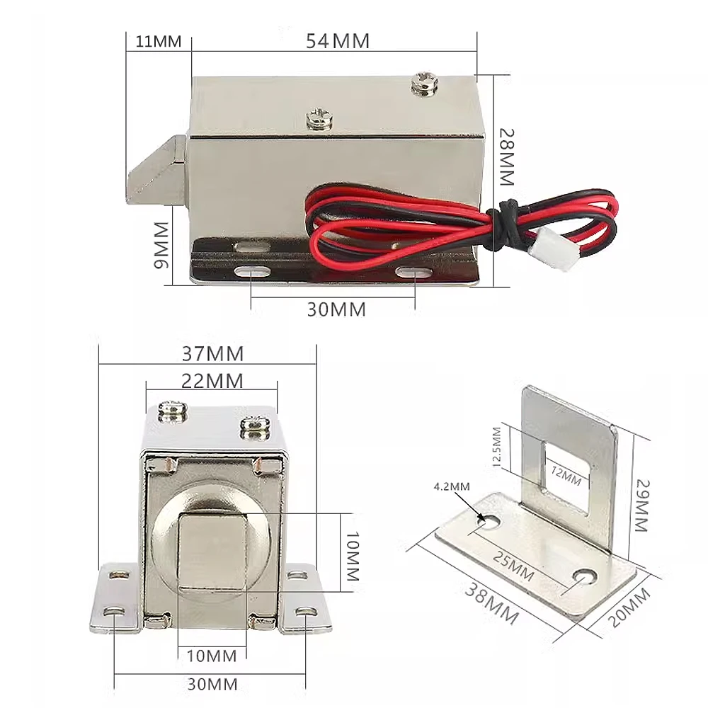 Smart Door Lock Smart Lock Electronic Lock Small electromagnetic bolt lock DC12V24V electromagnetic lock door electric bolt access control electric