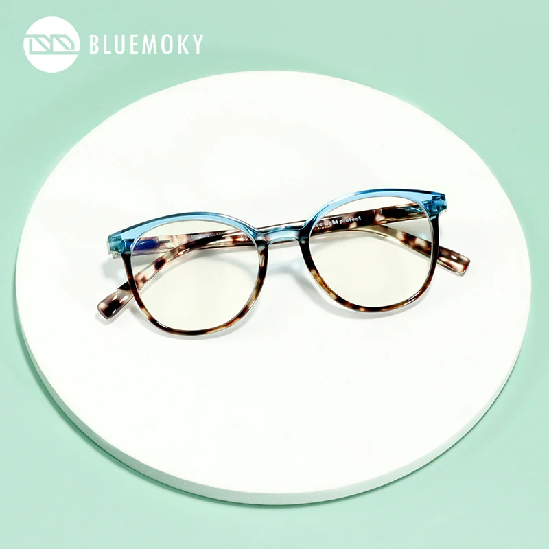 BLUEMOKY Retro-Quadrat-Brille mit Vollrandrahmen, progressive Gläser für Myopie und Hyperopie, Blaulichtblockierung – Detail 1