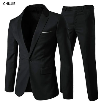 Abiti eleganti da uomo per matrimonio 3 pezzi 2 set giacche gilet pantaloni blazer outfit business classico completo 2024 costume formale