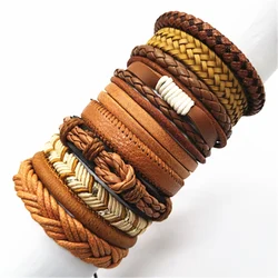 Set of 10 Handmade Black Woven Leather Bracelets for Men and Women - Fashionable Jewelry Gift Collection (Style 12)