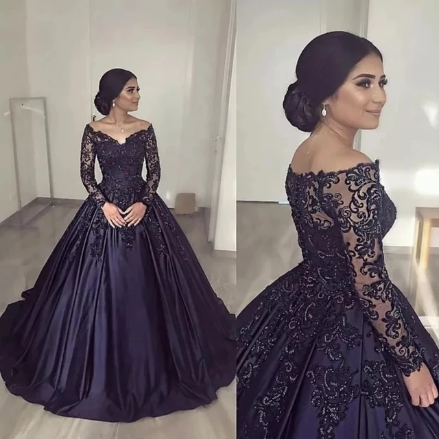 Starry Gown Long Sleeve Evening Gowns With Bateau Neckline And Long Sleeves  Fluffy Prom Dress For Luxury Occasions In Dubai, Saudi Arabia, And Red  Carpet From Xzy1984316, $254.65 | DHgate.Com