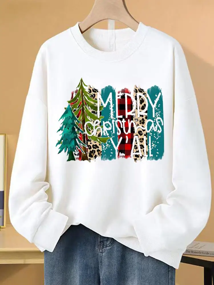 

Lovely Letter Style Spring New Year Fashion Winter Pullovers Women Fleece Clothing Christmas Print Female Graphic Sweatshirts