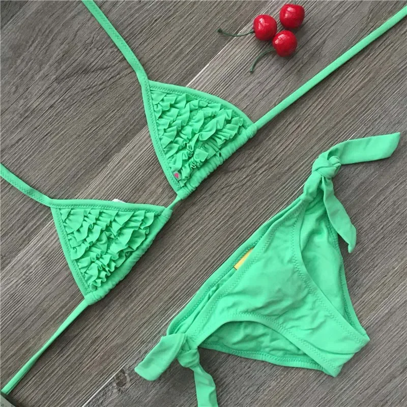 Girls Swimsuit Two Pieces 4 Colors