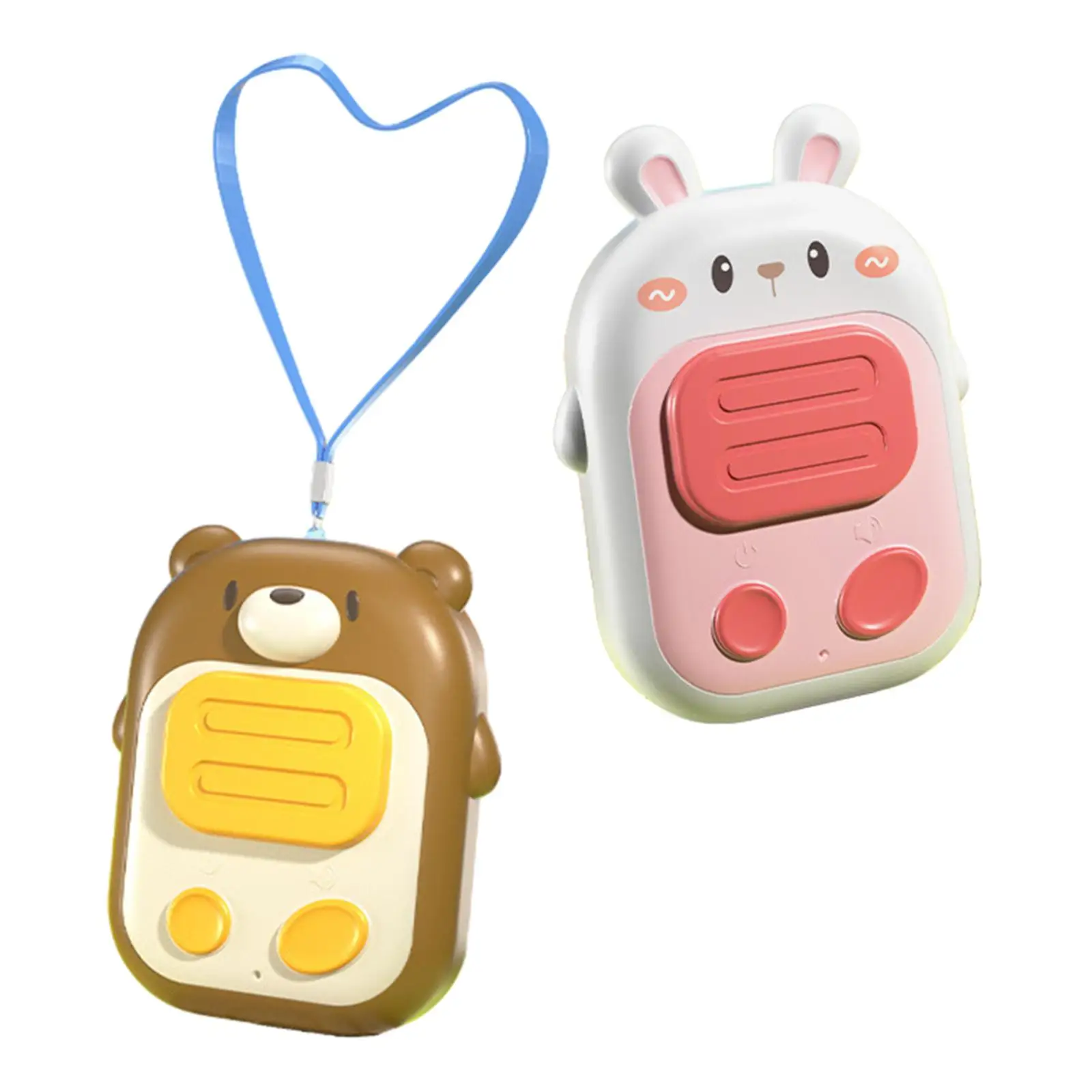 2x Kids Walkie Talkies Birthday Gift Portable Lightweight Cartoon 500M Long Range for Trip Outdoors Travel Outside 3 Years Old