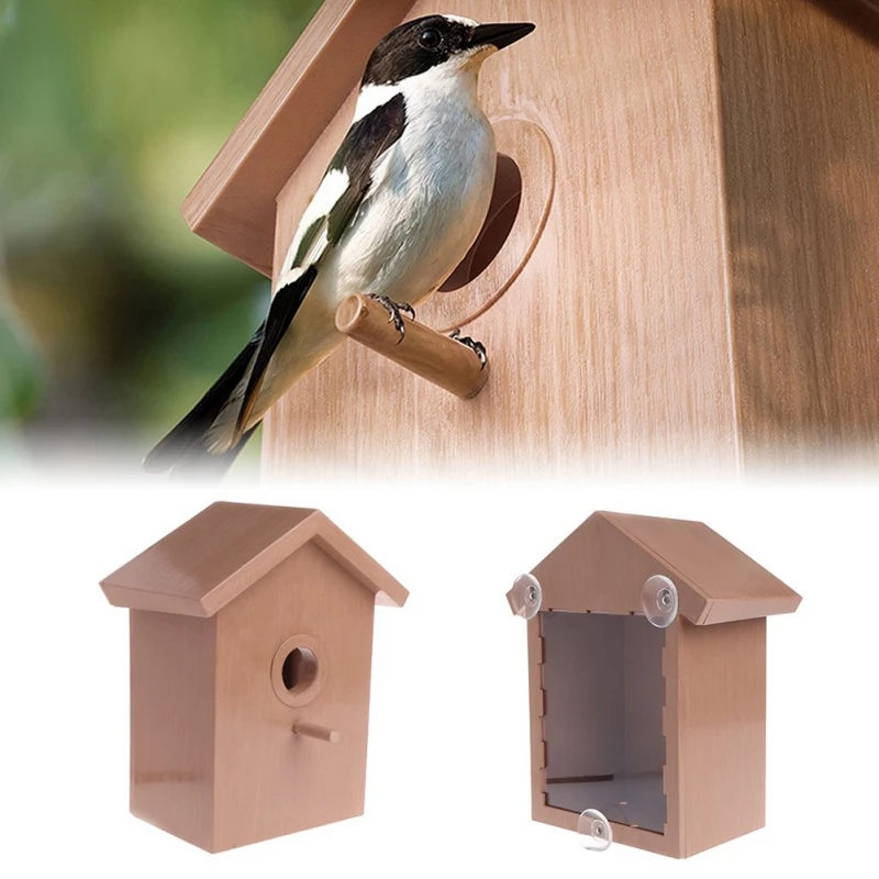 Bird House Strong Suction Cup For Outside See Through Plastic Birdhouse Outdoors Bird Nest For Garden Window