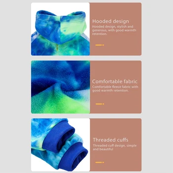 Tie Dye Dog Clothes Hoodie Pet Winter Coat Dog Sweaters with Hat Puppy Sweatshirts for Small Medium Large Dogs Boy Girl Shirt 6