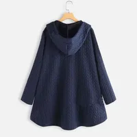 2025 nouvelles femmes coton manteaux dames Patchwork bouton vestes femme tricoté en peluche manteau à capuche haut vêtements d'extérieur sur mesure T-Shirts 2