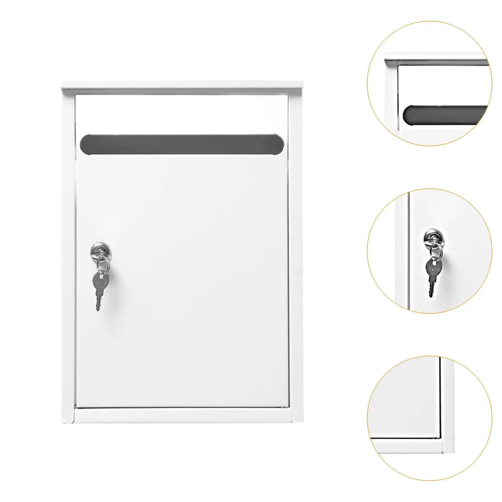Wall Mount Lockable Mailbox Heavy Duty Package Drop Family Residence Rust Resistant Decorative Office Building Large Drop Box
