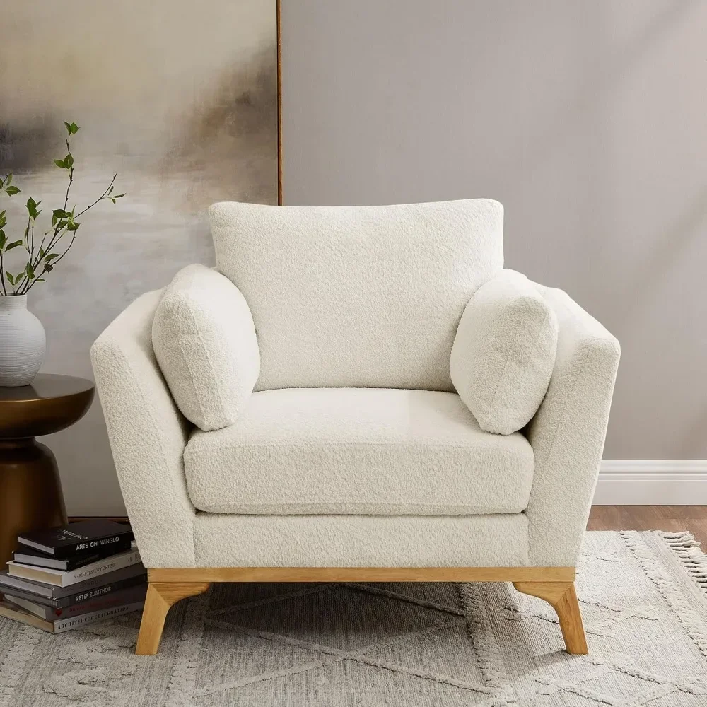 Living Room Chair, Thick Cushion Bedroom Reading Chairs, Comfortable Single Sofa, Accent Chair
