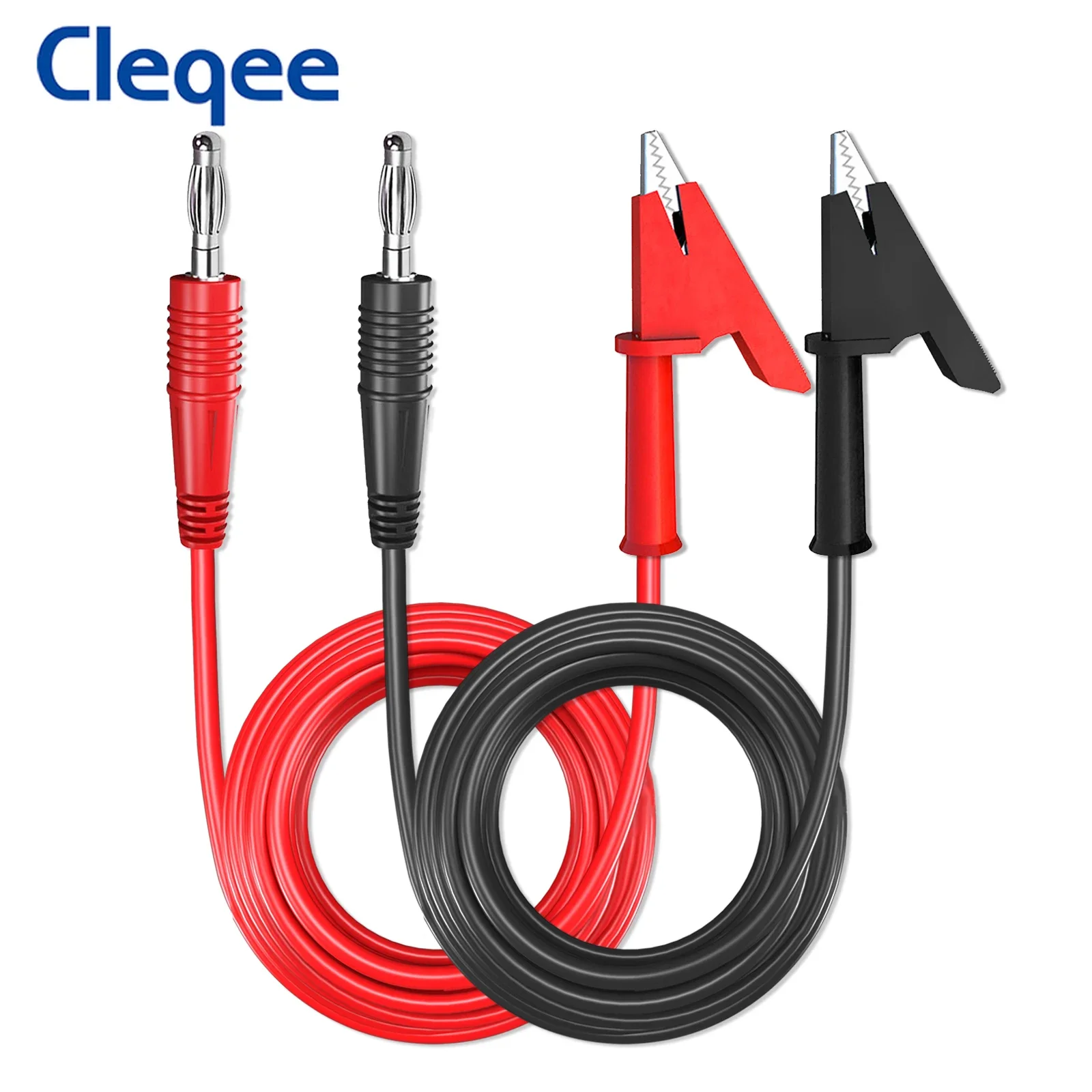 

Cleqee P1040 2PCS 4mm Banana Plug to Alligator Clip Multimeter Test Leads Crocodile Clamp Soft PVC Cable 1M Wire