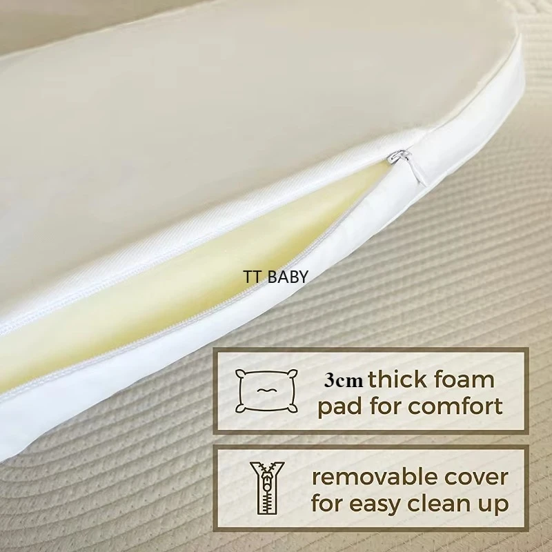 Foldable Baby Changing Pad Moses Basket or Oval Bassinet Mattress Pad with Ultra Soft Cover Changing Table Topper for Dresser