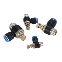 ข้อต่อควบคุมความเร็วลมแบบสัมผัสเดียว 4 ชิ้น ขนาด SL4/6/8/10/12 มม. M5 PT1/8 1/4 3/8 1/2 สำหรับระบบนิวเมติก 2