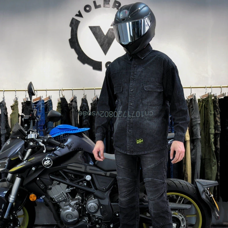 오토바이 데님 재킷 라이딩 의류 캐주얼 남성용 오토바이 재킷 셔츠 안티폴 의류 보호 기능이 있는 긴팔