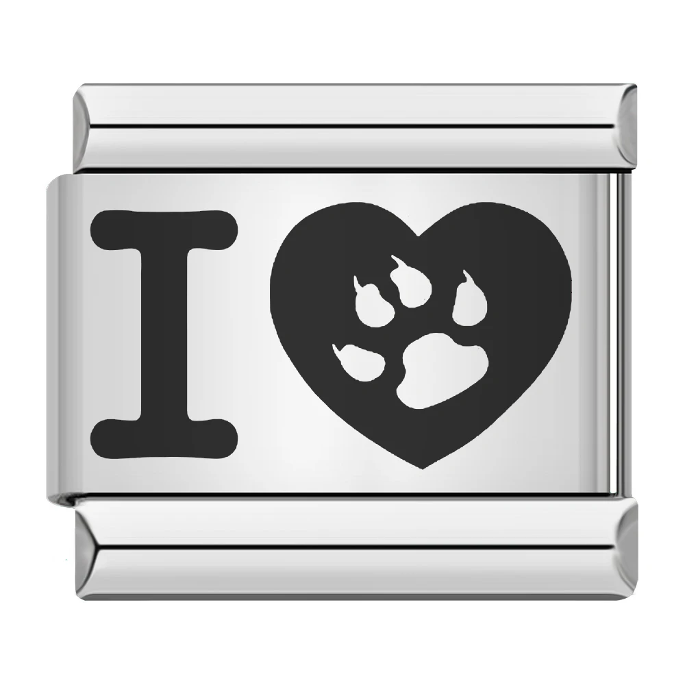 Valentine's Day Romantic Heart I Love Charm - Stainless Steel Bracelet Accessory