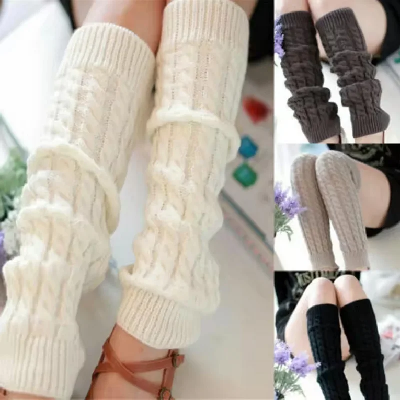 Cable Knit Leg Warmers Long Scrunch Socks for Women Autumn and Winter — photo 1