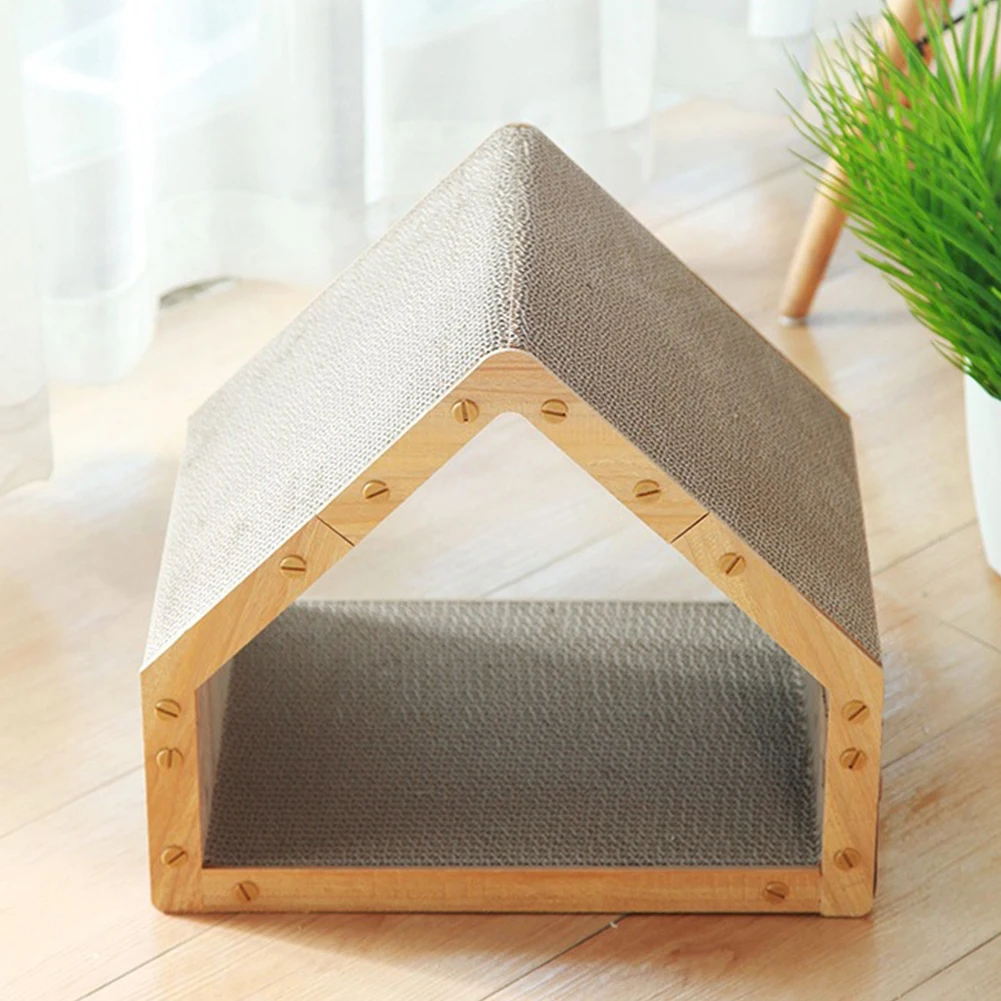Cardboard Cat Scratcher House Vertical Scratching Board for Indoor Cats
