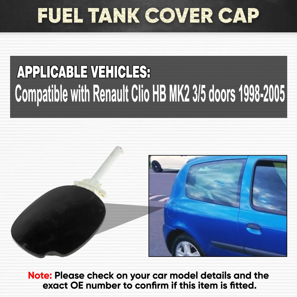 Fuel Gas Tank Filler Door Lid Cover Flap Cap for Renault Clio HB MK2 3/5 doors 1998 1999 2000 2001 2002 2003-2005 7700836756 3
