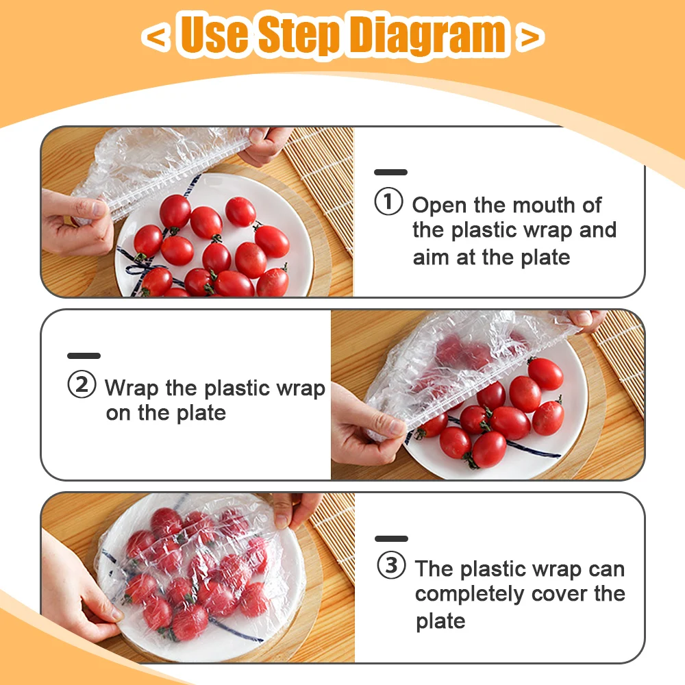 Disposable Shower Cap 50/100/200pcs Elastic Plastic Wrap Covers Food Non-woven Bath Hat Waterproof For Kitchen