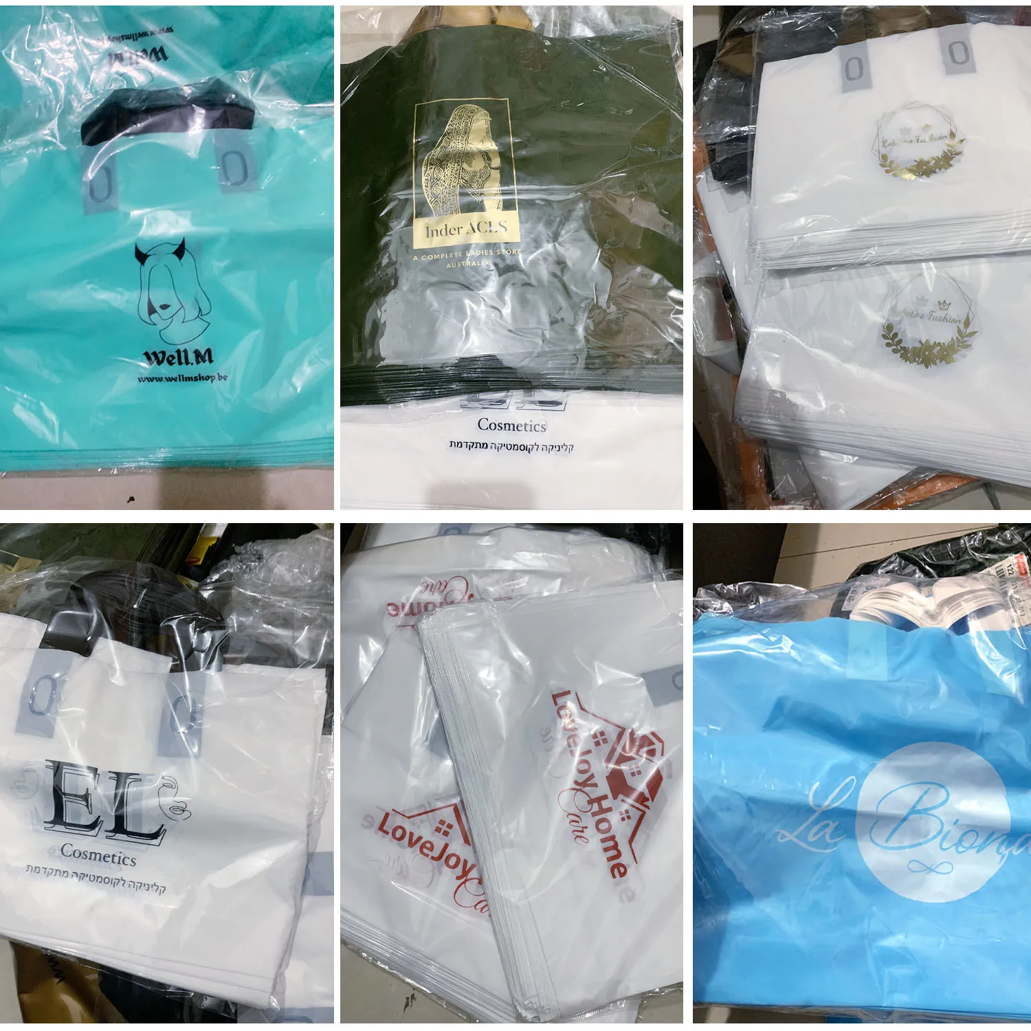 맞춤형 로고 쇼핑백, 플라스틱 가방, 선물 가방, 의류 매장, 양면 로고 인쇄, 여름 할인, 200 개