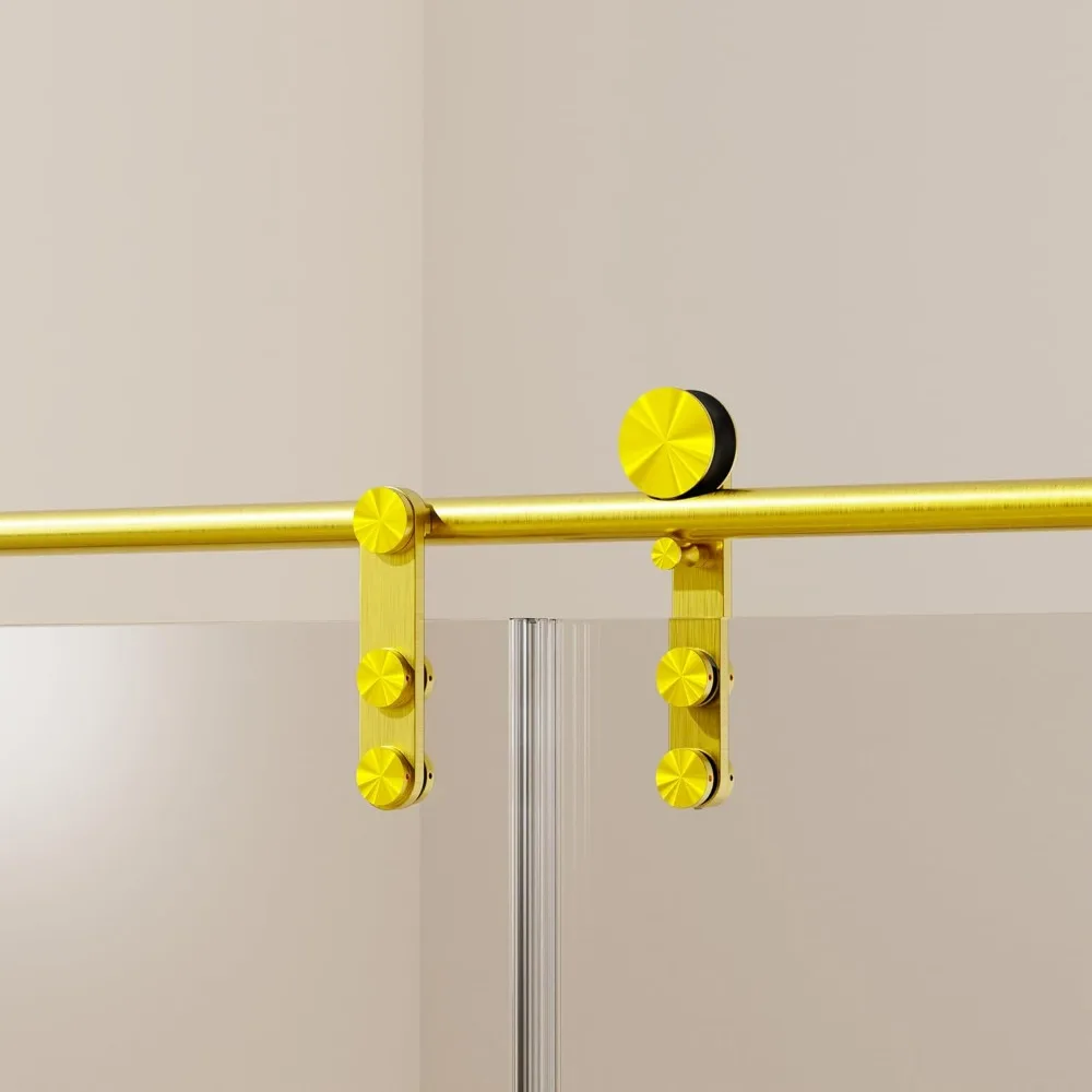 Tub Shower Door, 56-60" W * 66" H Frameless Single Sliding Shower Doors for Bathtub, Bathroom Shower Door with Towel Rail 2