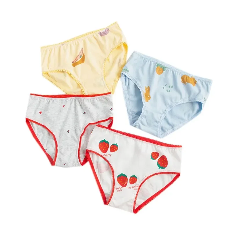 12pc/Lot Fashion Baby Girls Cotton Panties Kids Short Briefs Children Underwear Suit 1-12Years