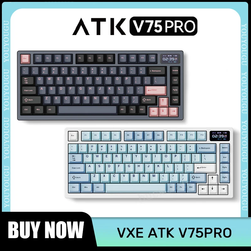 

Игровая механическая клавиатура VXE ATK V75Pro, беспроводная клавиатура с 3 режимами, USB/2,4G/Bluetooth, RGB, подсветка, горячая замена, игровые клавиатуры, подарок