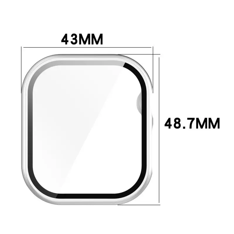Premium Tempered Glass Apple Watch Screen Protector with PC Bumper Cover