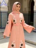 110438-594f16.jpg Robe longue Kaftan Abaya africaine en strass avec écharpe couleur terre cuite, manches chauve-souris, tenue de soirée modeste pour femme musulmane, pour l'Aïd et les mariages
