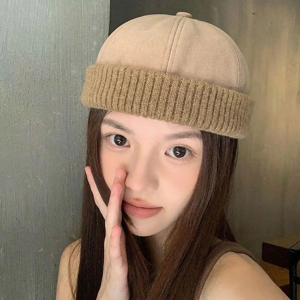 Unisex Beanies Fashionable Brimless Sailor Hat Solid Color Dome Melon Hat Men Women Docker Cap Hip Hop Street Hats Landlord Hat